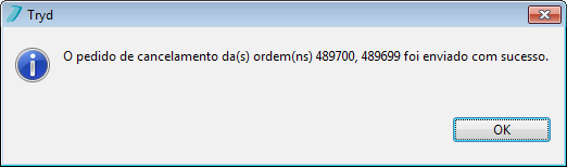 Consultar ordens_ imagem pedido de cancelamento enviado com sucesso