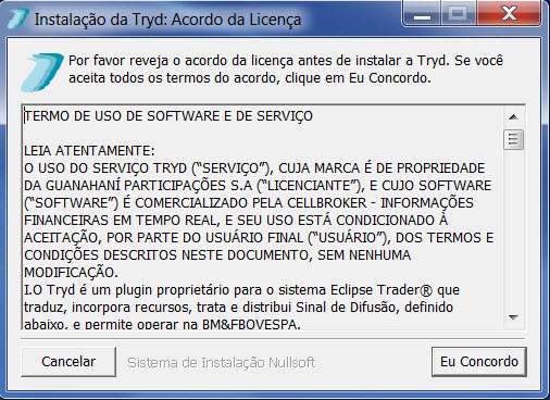 Instalação_imagem instalação do tryd_acordo da licença