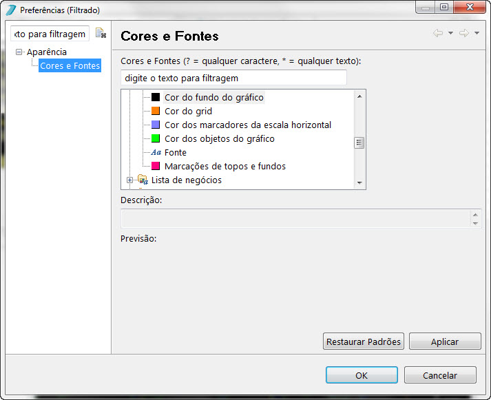 Customizando a Aparência do Tryd_imagem janela preferências