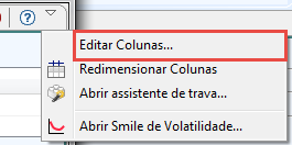 Módulo de Opções - Editar Colunas